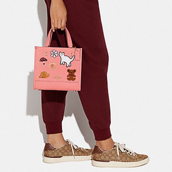 ** SOLD -COACH PINK DEMPSEY TOTE 22 W/Creature Patches - Candy Pink Multi --NWT! - Picture 5 of 9